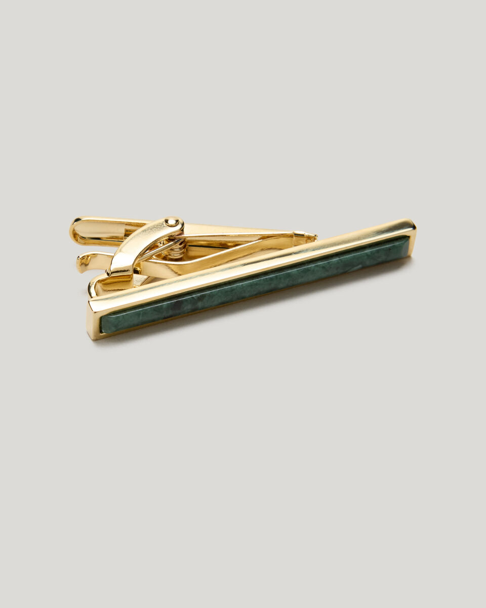 Stone Inlay Tie Pin, Jade, hi-res